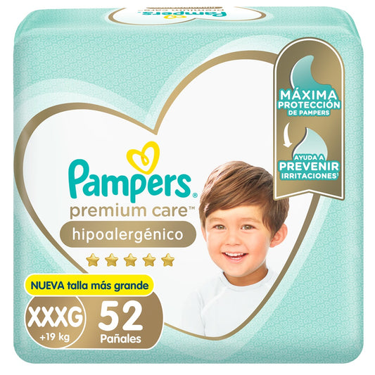Pañal Premium Care - Talla XXXG - Pampers ( 52 Pañales )